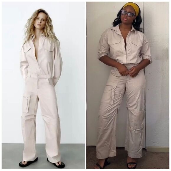 Zara Pants - Zara Long Jumpsuit With Pockets Pearl Grey